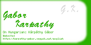 gabor karpathy business card